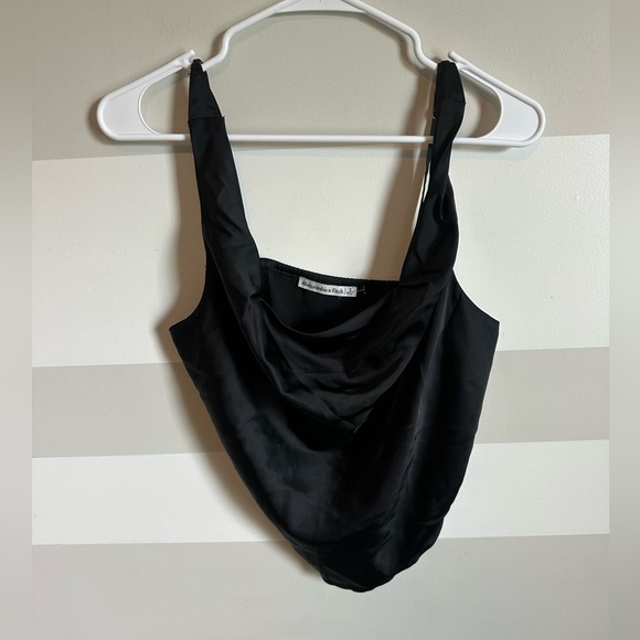 Abercrombie & Fitch Black Draped Sleeveless Tank Top - Picture 2 of 4